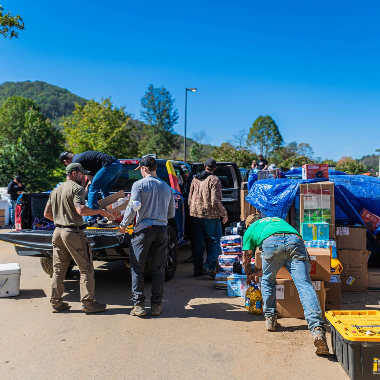 volunteers helping